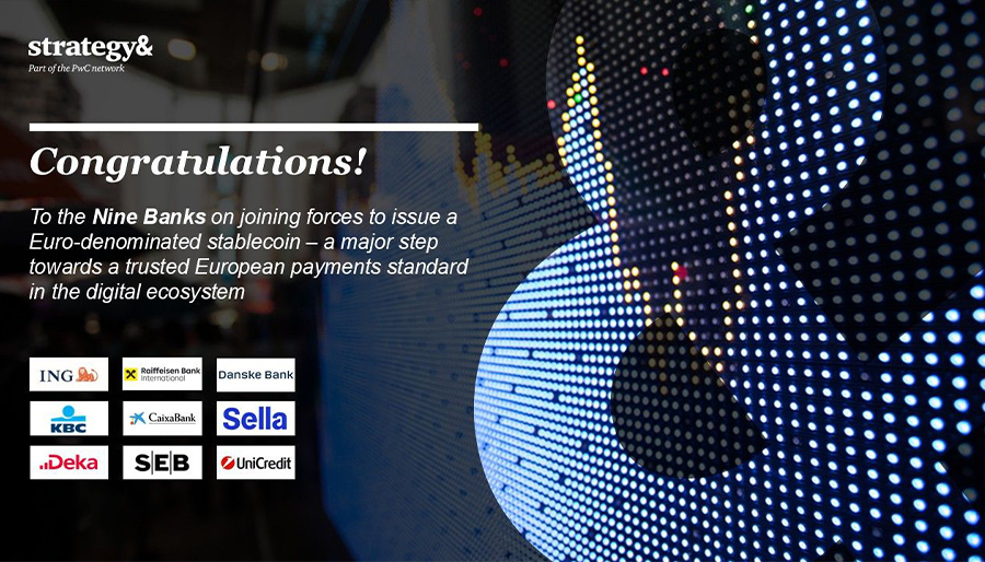 European banks unite to issue a euro stablecoin – supported by Strategy& and PwC